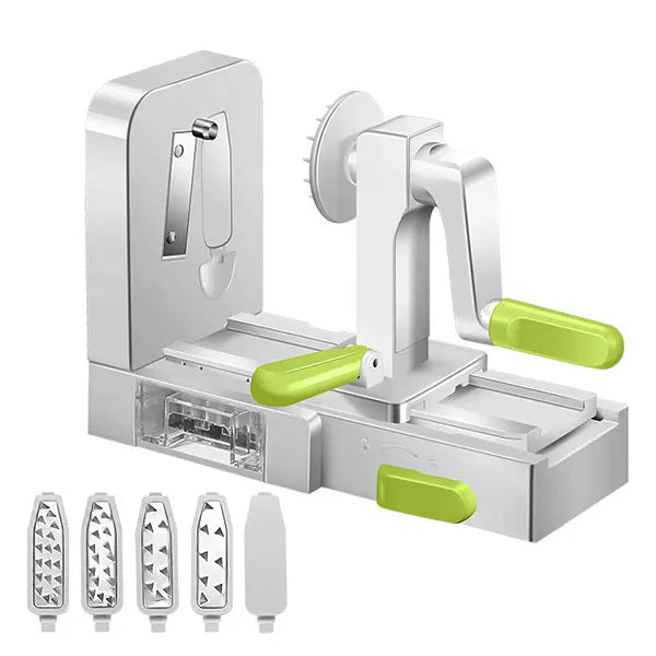 5-Blade Vegetable Spiralizer and Mandoline Slicer with Suction Base, Zucchini Noodle Maker for Veggie Noodles and Curly Fries