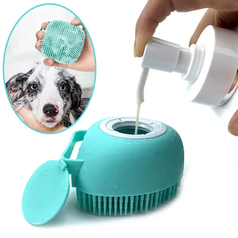 Silicone Pet Bath Massage Brush Glove for Dogs & Cats - Soft Grooming & Bathing Tool