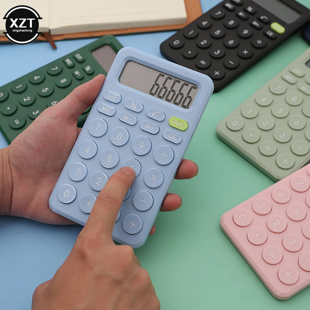 8-Digit Mini Desk Calculator with Large Buttons — Portable Battery-Powered Calculator for Students & Small Business
