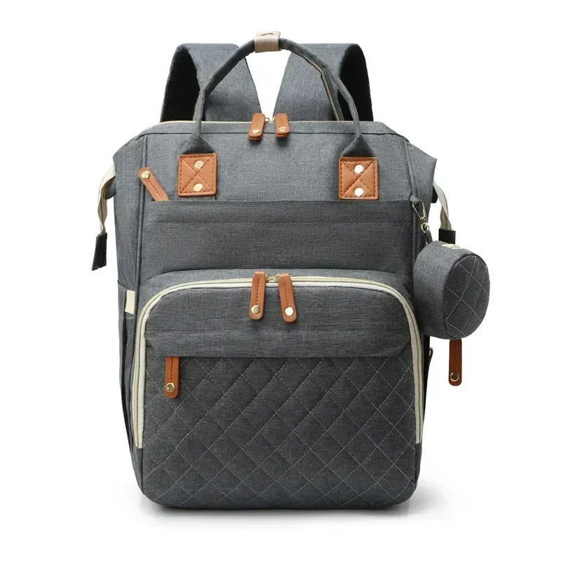 Large Waterproof Diaper Bag Backpack with USB Charging Port – 20–35L Maternity Nappy Bag with Insulated Bottle Pockets & Wet/Dry Separation