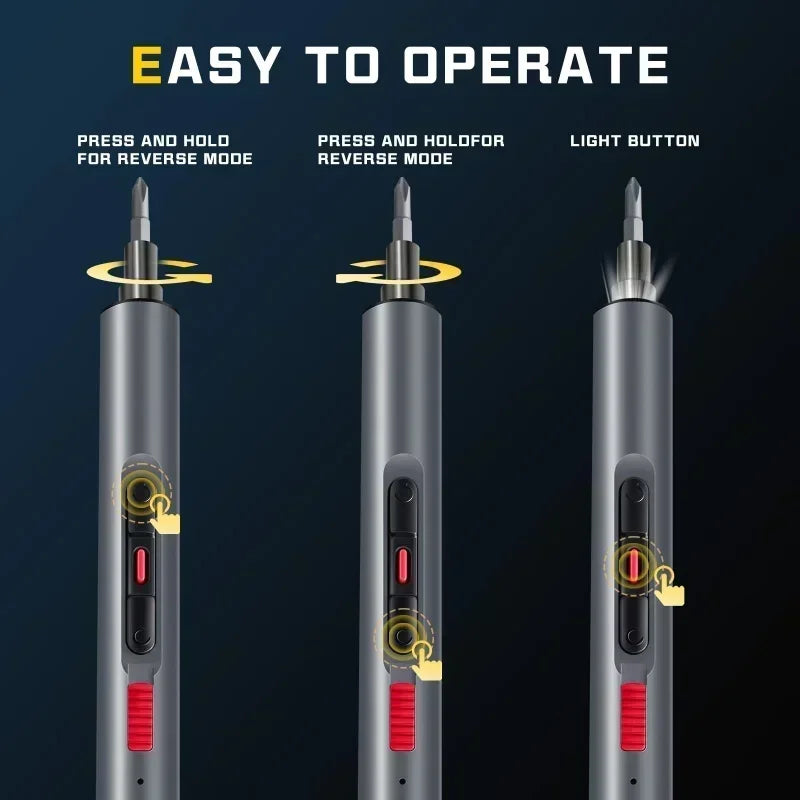 Cordless Electric Precision Screwdriver Set 29/42-in-1 3 Torque Settings for Phone and Watch Repair