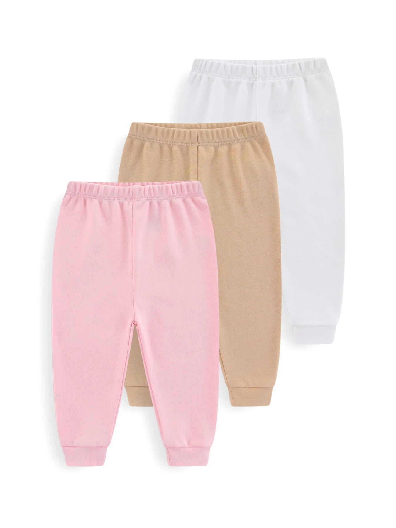 1/3-Pack All-Season 100% Cotton Baby Pants (0-12 Months) Soft Unisex Infant Trousers Elastic Waist Cartoon Print