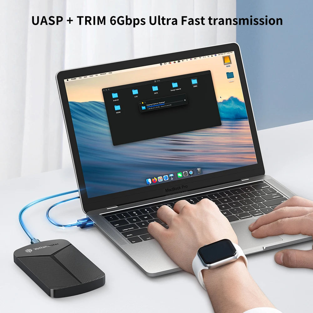 2.5-Inch SATA HDD/SSD Enclosure USB 3.0 UASP 6Gbps Adapter for Windows Mac Linux