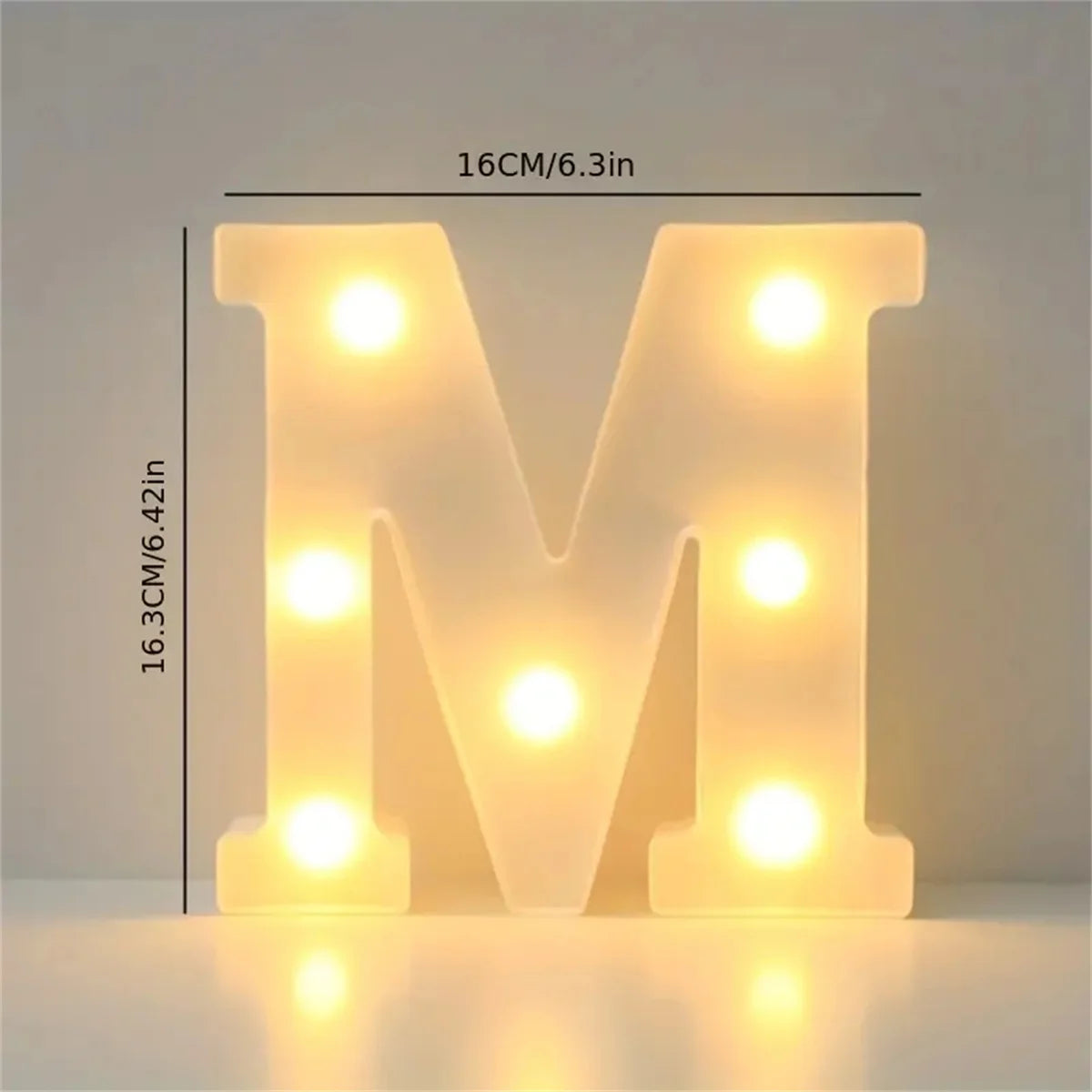 16cm (6.3 in) LED Marquee Letter & Number Light - Battery-Operated Night Lamp for Home, Wedding, Bar & Party Decor
