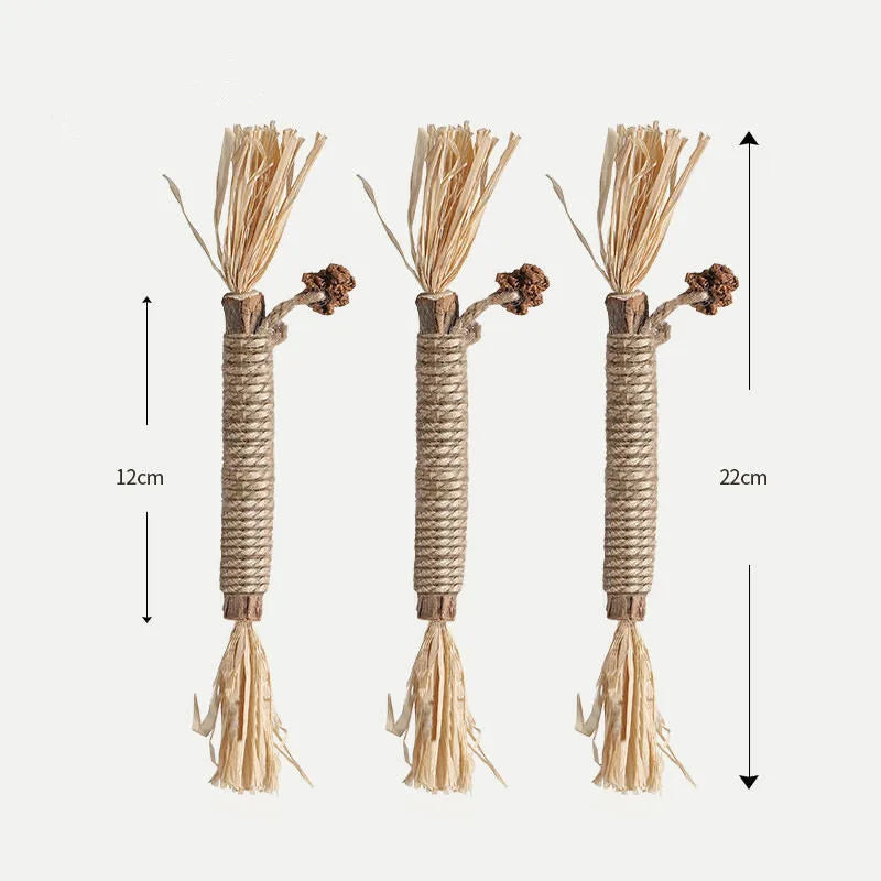 Natural Silvervine (Matatabi) Cat Chew Sticks - Dental Catnip Toy, 8.7 in (22 cm), 1/2/5 Pack