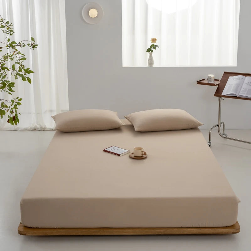 100% Cotton Fitted Sheet – Soft Breathable Deep Pocket Mattress Cover with Elastic Edge (Single, Double, Queen, King)