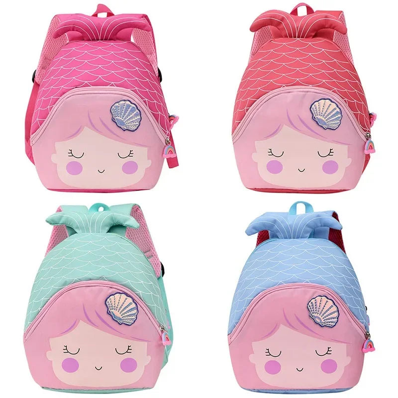 Sequin Mermaid Fishtail Toddler Backpack – Cartoon Princess School Bag for Kids