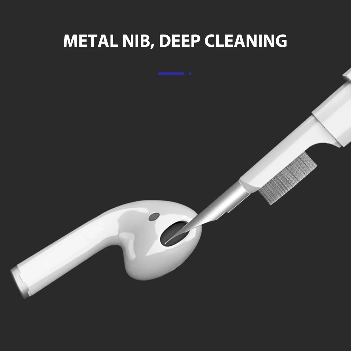 3-in-1 Earbud Cleaning Pen – Earphone & Charging Case Cleaner Brush for Wireless Earbuds and Headphones