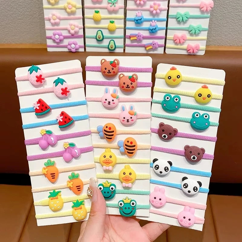 No-Pull Elastic Hair Bands for Baby Girls & Children – Soft Cotton-Polyester Hair Ties
