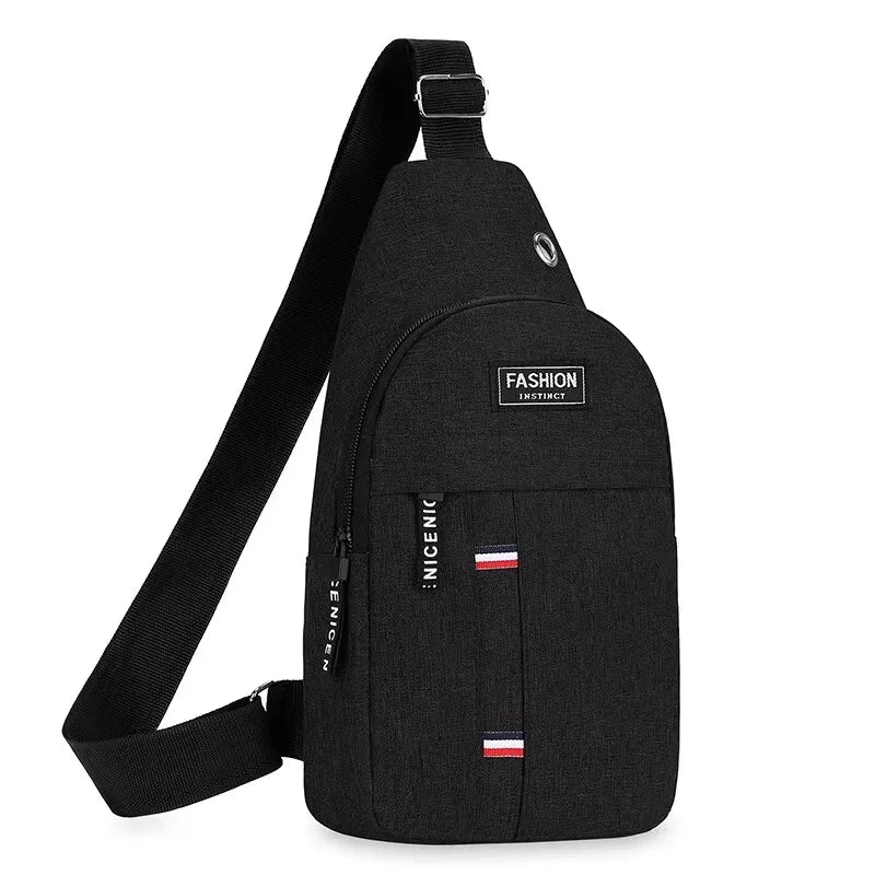 Unisex Canvas Chest Sling Bag – Large Capacity One-Shoulder Crossbody for Outdoor Sports & Travel