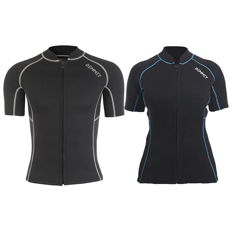 Men's Short Neoprene Wetsuit - Jacket or Pants 1.5mm / 3mm Front-Zip Split Sleeve for Surfing, Diving & Spearfishing