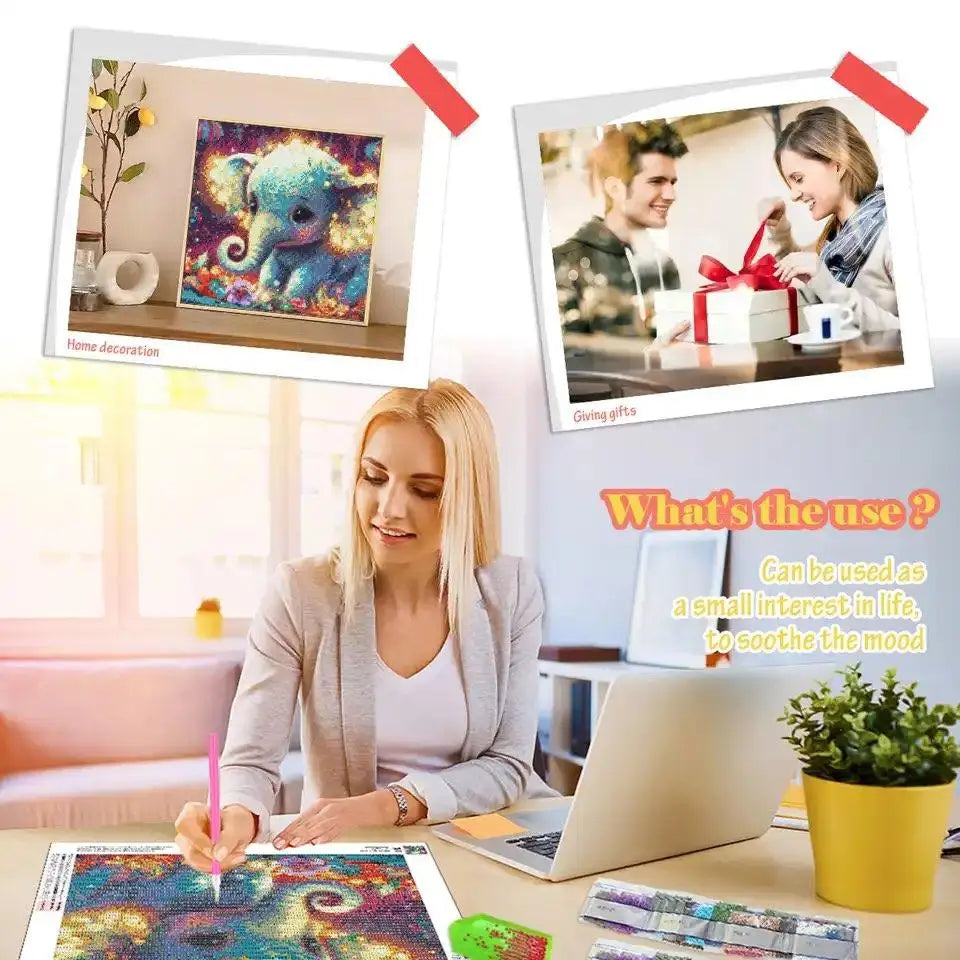 Diamond Painting Kit - Full Drill 20x20cm Assorted Patterns view 3