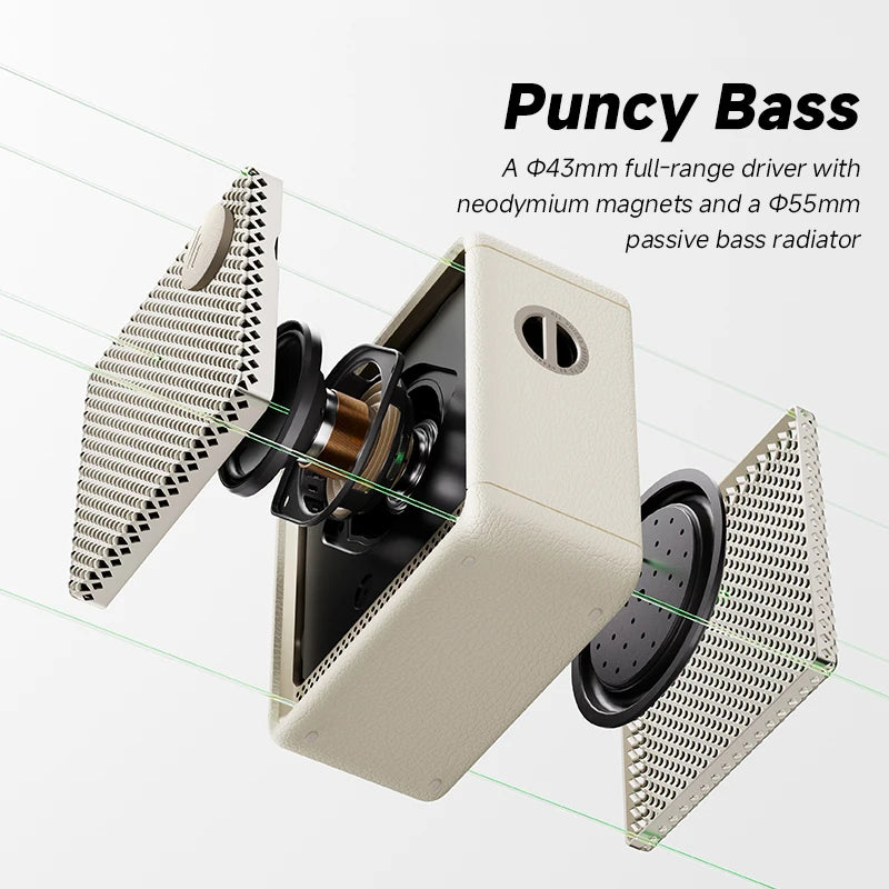 Portable Bluetooth Speaker – IP67 Waterproof, 6W Deep Bass, Ambient Light, Built-in Mic, Bluetooth 5.4, 15-Hour Battery