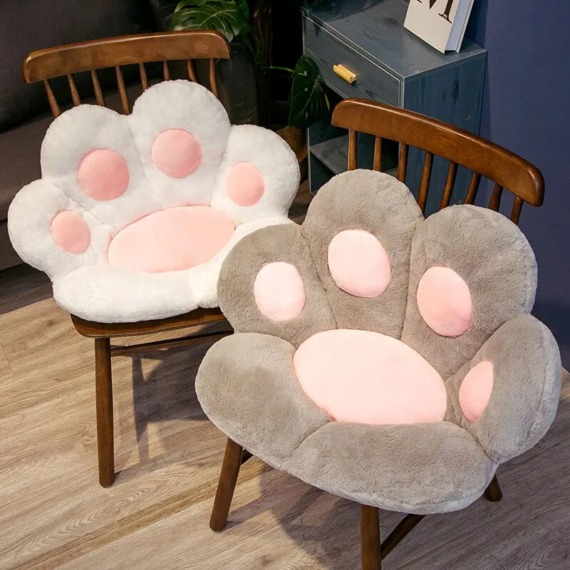 Kawaii Cat Paw Plush Floor Cushion 70 × 60 cm (27.6 × 23.6 in) — Soft Stuffed Seat Pillow Butt Pad for Home, Office & Nap