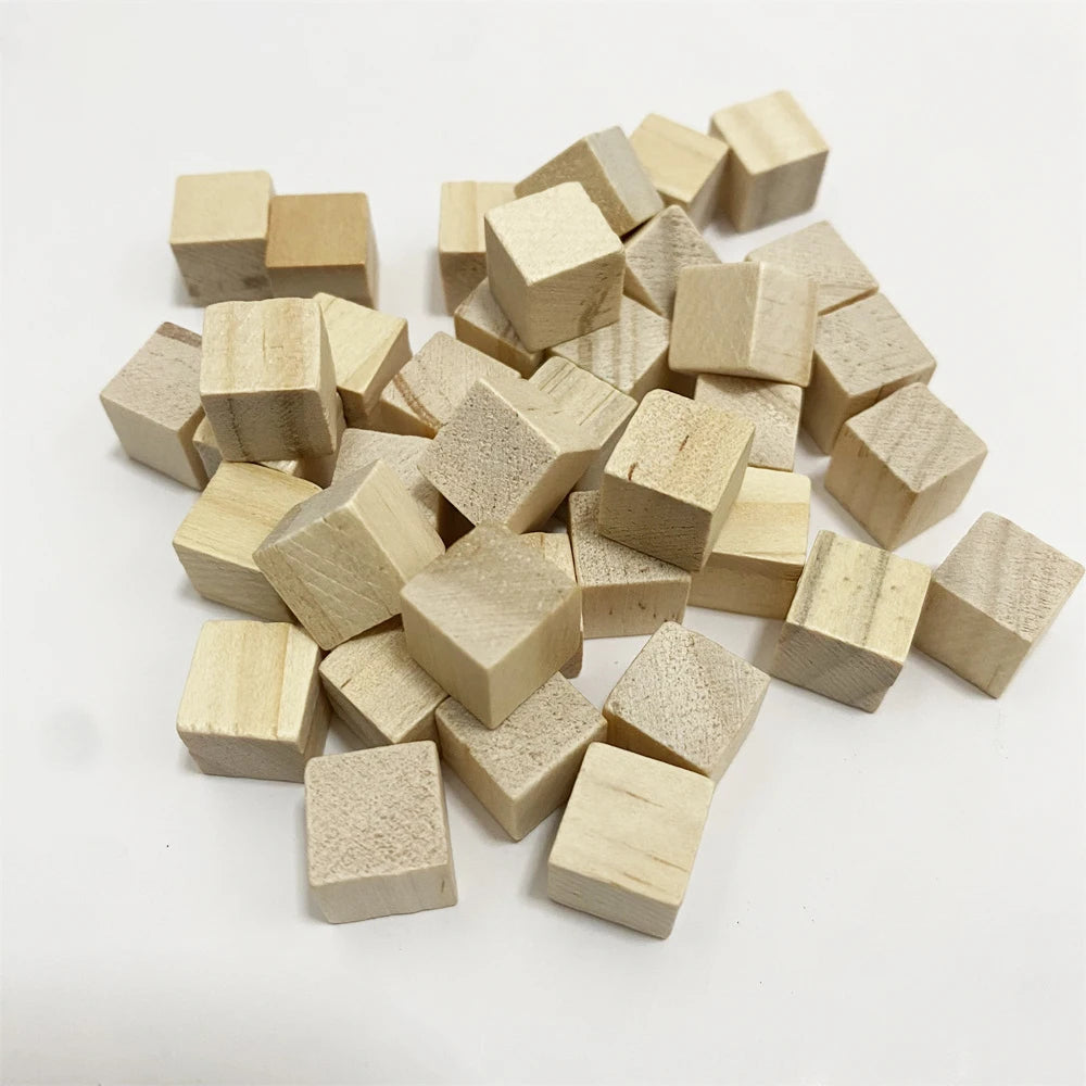 100-Pack 10mm (0.39 in) Colorful Wooden Cubes - Dice Tokens for Crafts, Board Games & Early Education
