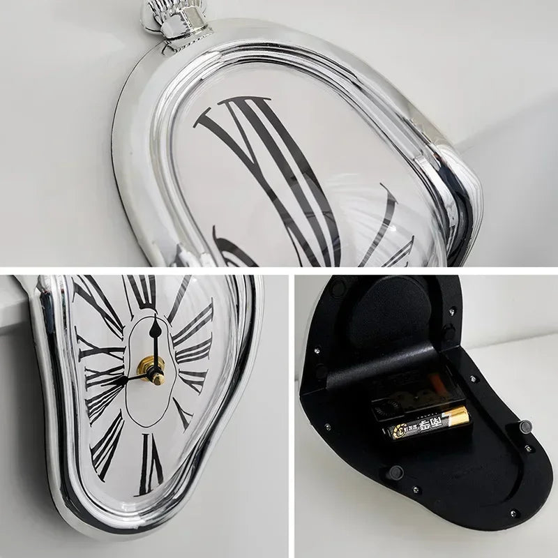 Surreal Melting Wall Clock Dali-Inspired Distorted Art Clock for Home Decor & Gift