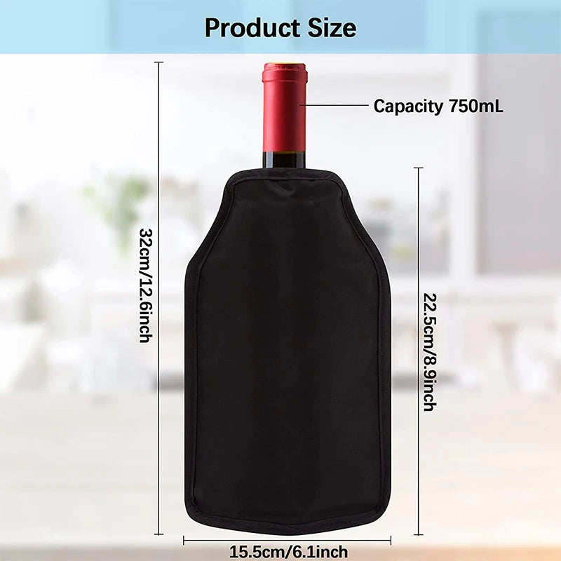 Gel Wine Cooler Sleeve Insulated Bottle Chiller for Wine, Champagne & Beer, Portable Picnic and Bar Ice Pack Sleeve