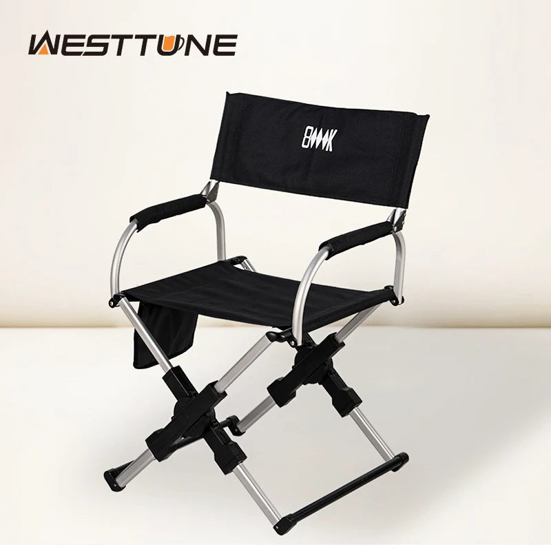 Foldable Director Camping Chair – Portable Aluminum Alloy Beach, Fishing & Picnic Seat