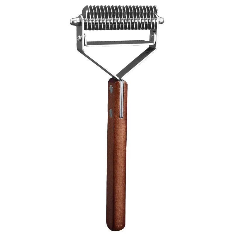 Self-Cleaning Pet Brush for Dogs & Cats – Stainless Steel Dematting Comb & Hair Remover