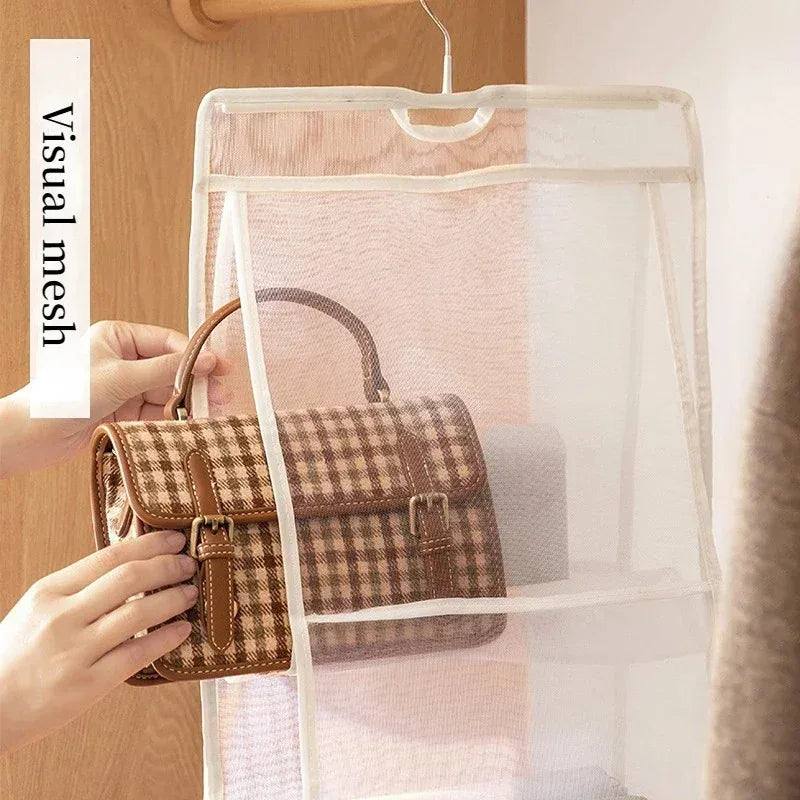 Hanging Bag Organizer 3/4-Layer Transparent Dust-Proof Storage, 36 x 110 cm (14.2 x 43.3 in) - 1-Pack