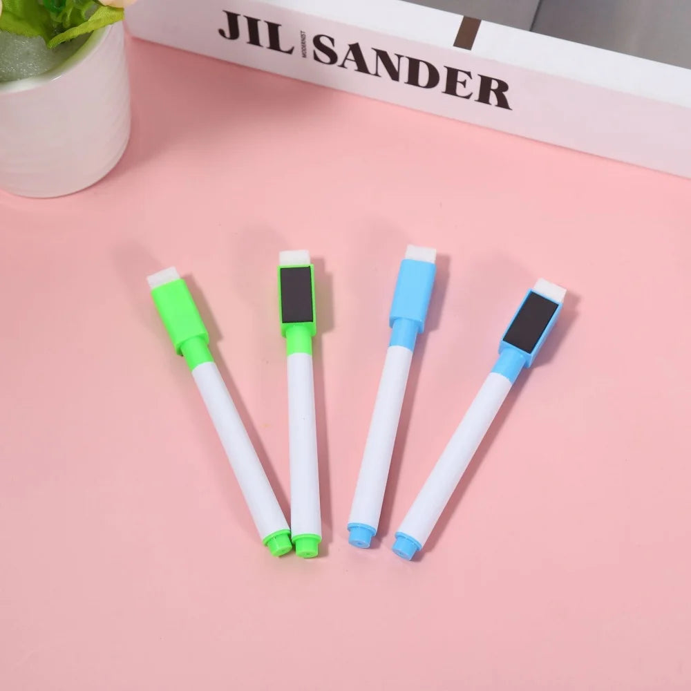 8-Pack Erasable Whiteboard Markers with Eraser – Kid-Safe Dry Erase Pens for Kids, Home & School