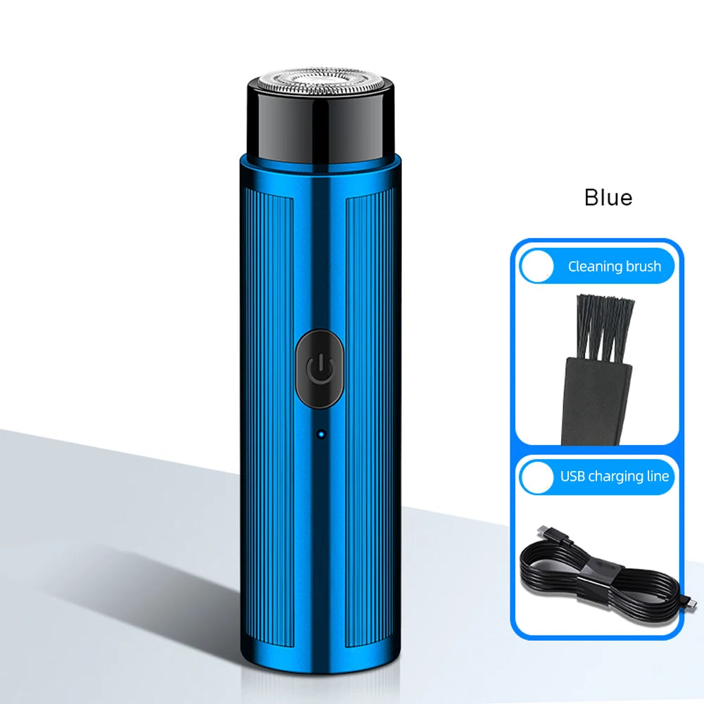 Mini Rechargeable Electric Shaver – Portable Facial & Body Razor for Women & Men, Rotary Detachable Washable Head, LED Display