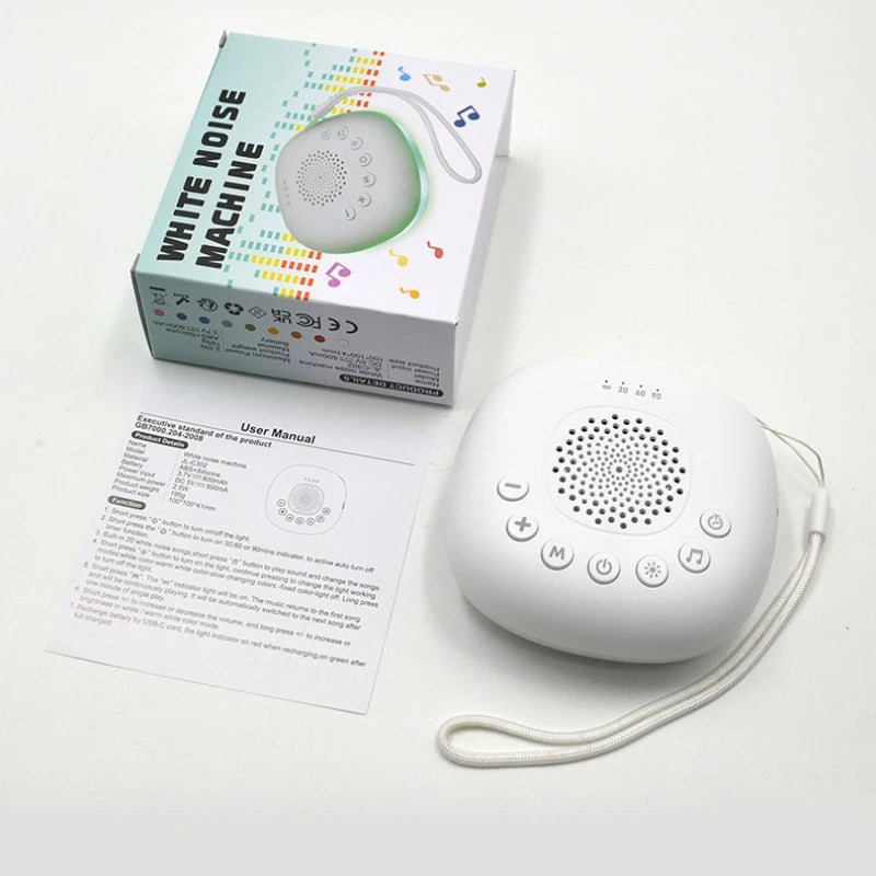 White Noise Sound Machine for Baby 20 Soothing Sounds Portable Rechargeable Sleep Machine with Volume Control and Timer
