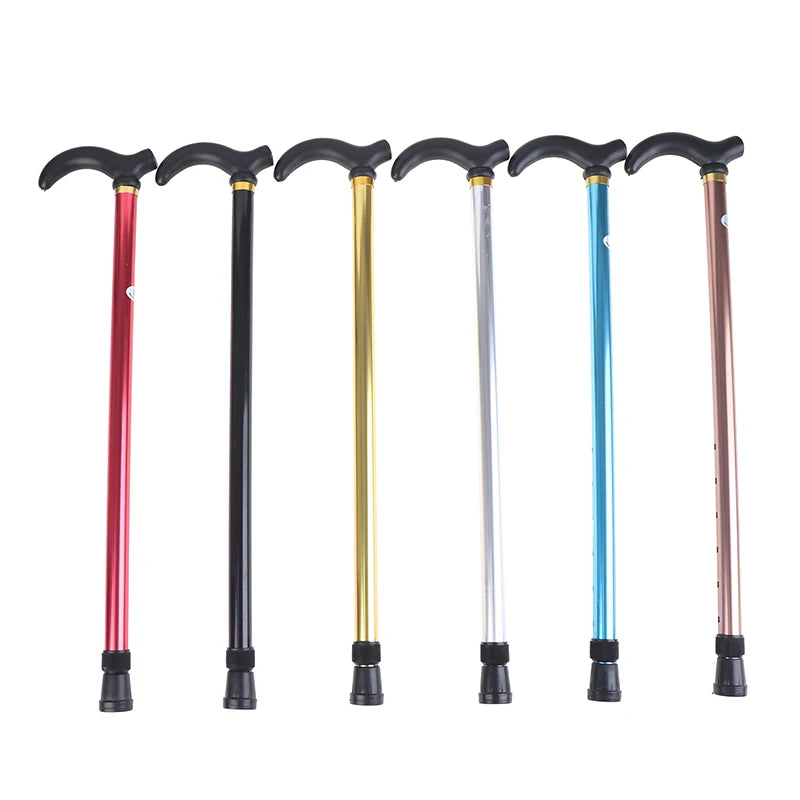 Adjustable Telescopic Aluminum Walking Cane T-Handle 75–90 cm (29.5–35.4 in) Anti-Skid Rubber Tip