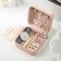 Portable Mini PU Leather Jewelry Box - Velvet-Lined Multi-Compartment Travel Organizer for Rings, Earrings & Necklaces