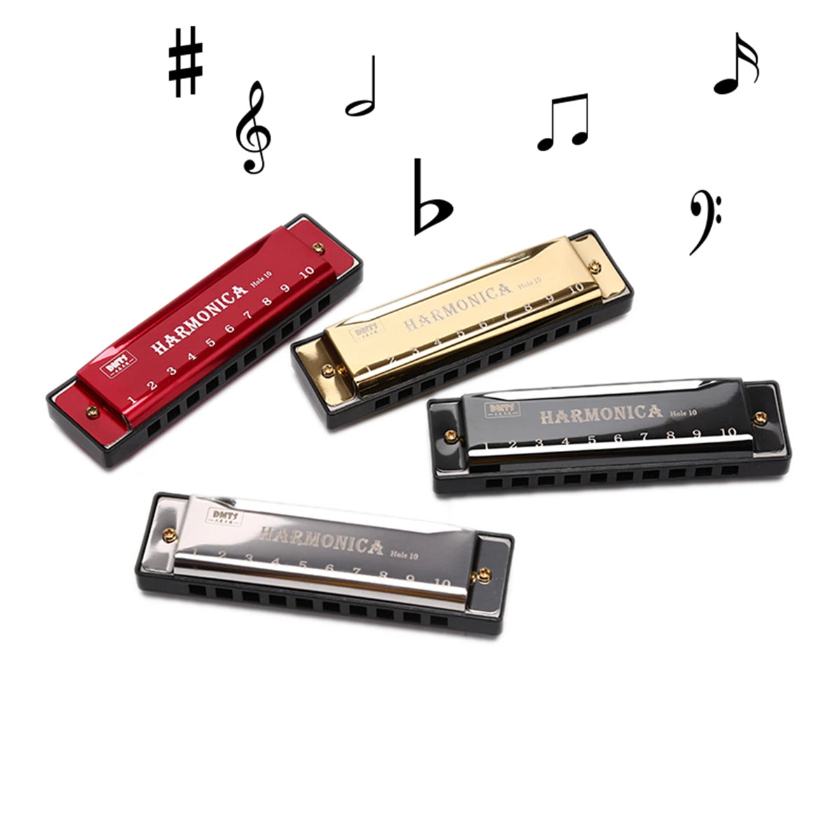 10-Hole Diatonic Harmonica in C with Protective Case – Beginner & Kids Music Gift