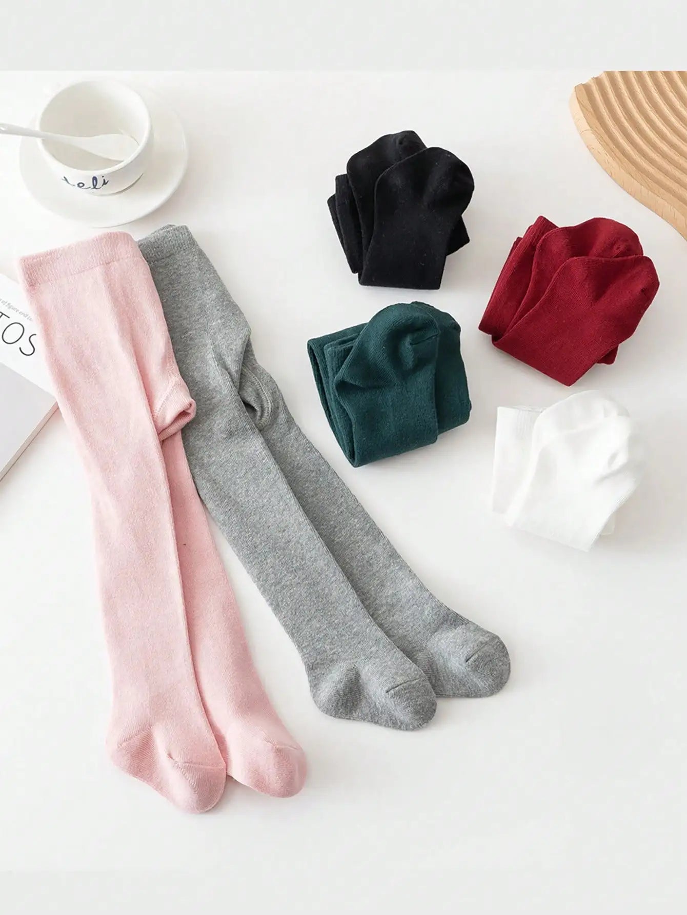 Baby & Toddler Tights Pantyhose - Newborn to 6Y Elastic Waist Solid Color