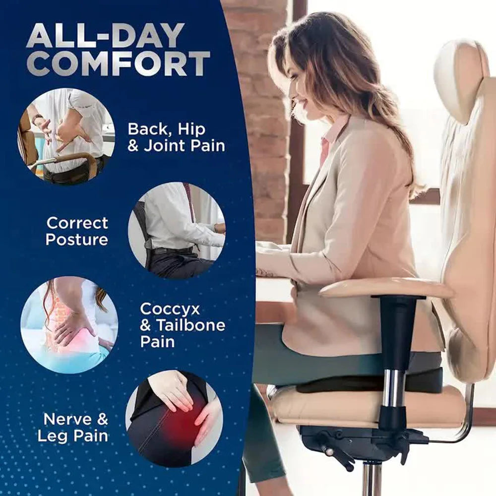 Memory Foam U-Shaped Travel Seat Cushion – Orthopedic Hip Support for Car, Office & Chair