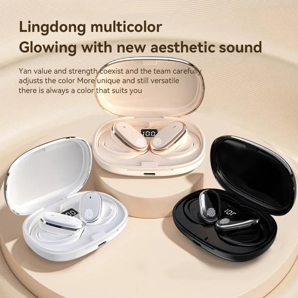 Bluetooth 5.3 True Wireless Earbuds with LED Display, ANC, Touch Controls, Waterproof Hi‑Fi Stereo Headset with Mic & Charging Case