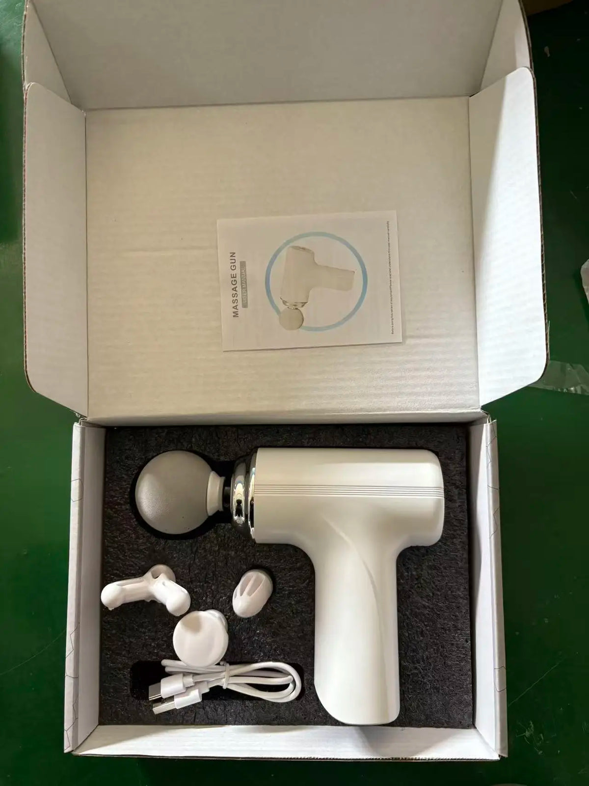 Portable Percussion Massage Gun — Full-Body Deep Tissue Massager with LED Display & 4 Interchangeable Heads