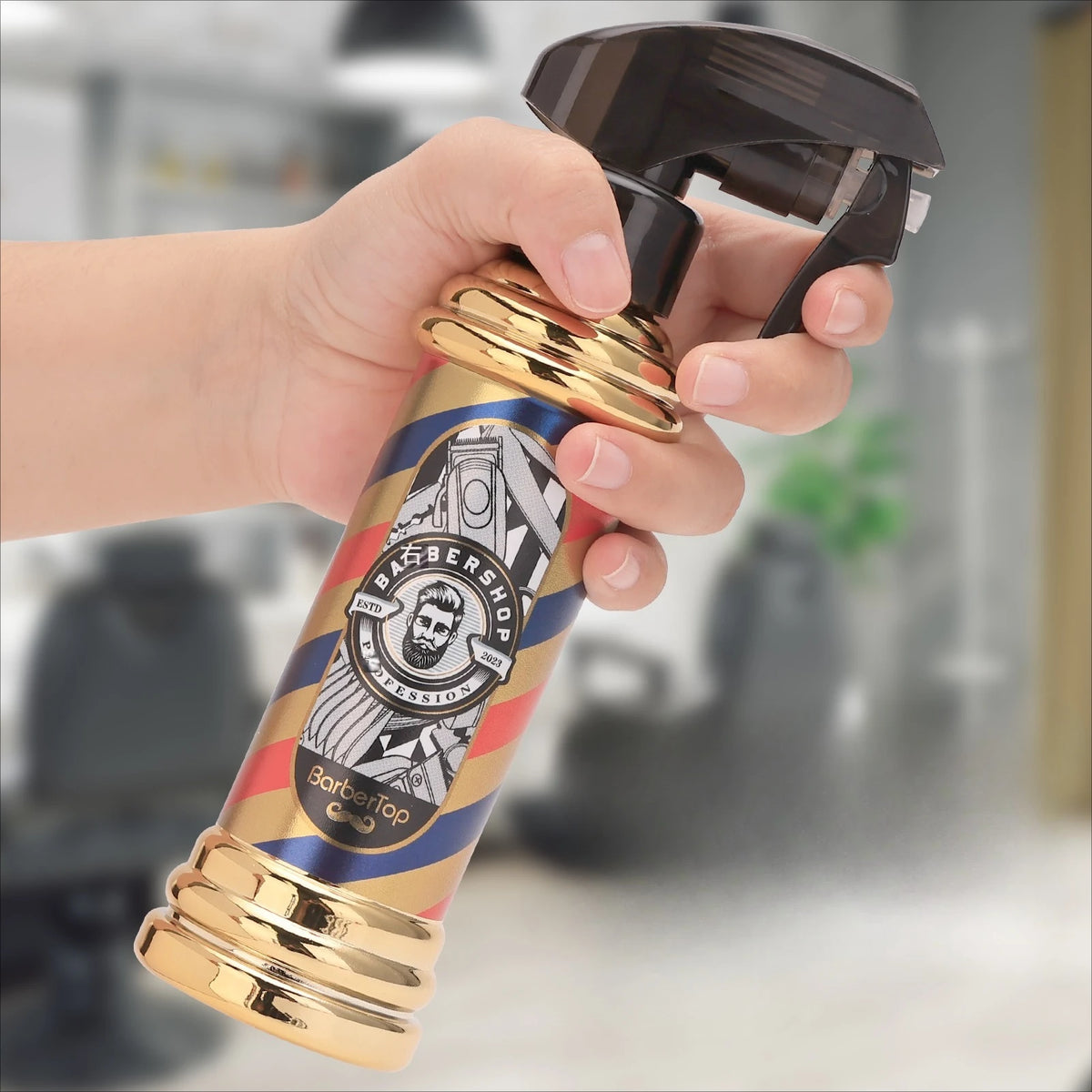 300ml Retro Mist Spray Bottle - Refillable Hairdressing Mister for Barber Salon & Home