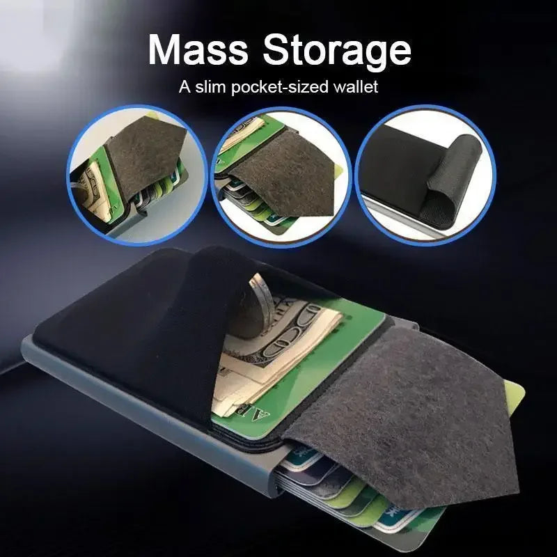 Slim RFID Blocking Credit Card Holder Wallet for Men Anti-Theft Metal Money Card Case