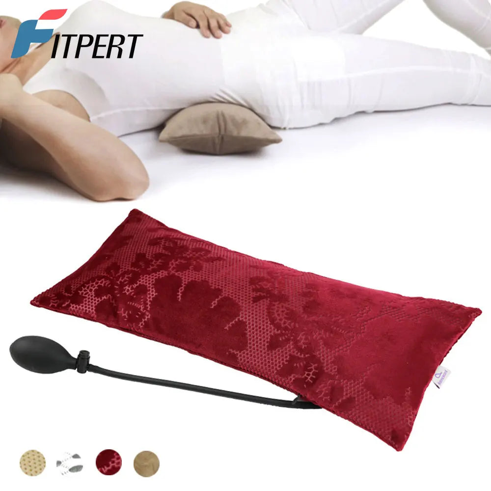 Inflatable Lumbar Support Pillow – Removable Washable Cover, Adjustable Air Cushion for Lower Back Pain Relief, Travel & Office