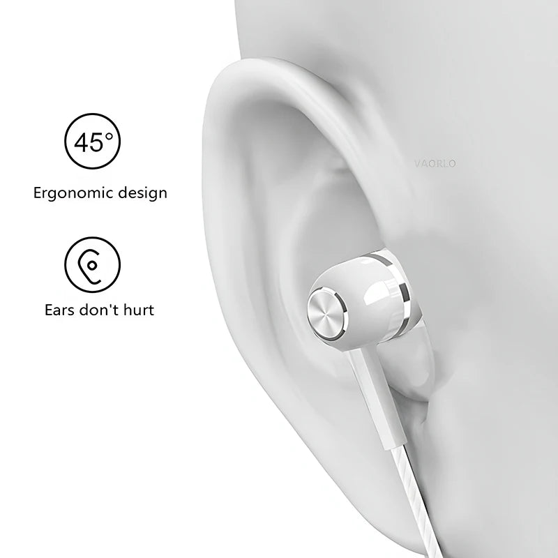 3.5mm Wired In-Ear Headphones with Microphone - HiFi Heavy Bass Stereo Earbuds for Gaming & Sports