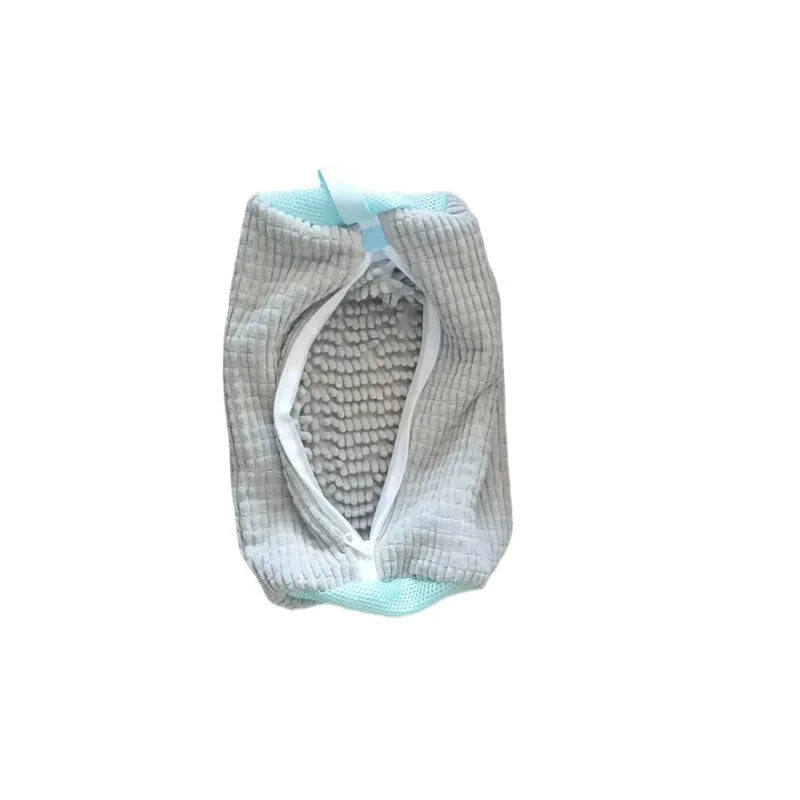 1-Pack Padded Shoe Wash Bag Mesh Laundry Protector with Plush Lining & Zipper for Sneakers