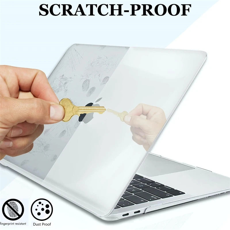 Clear Hard Shell Laptop Case for MacBook Air & Pro — Transparent Cover for 13/14/15/16-inch (33/36/38/41 cm)