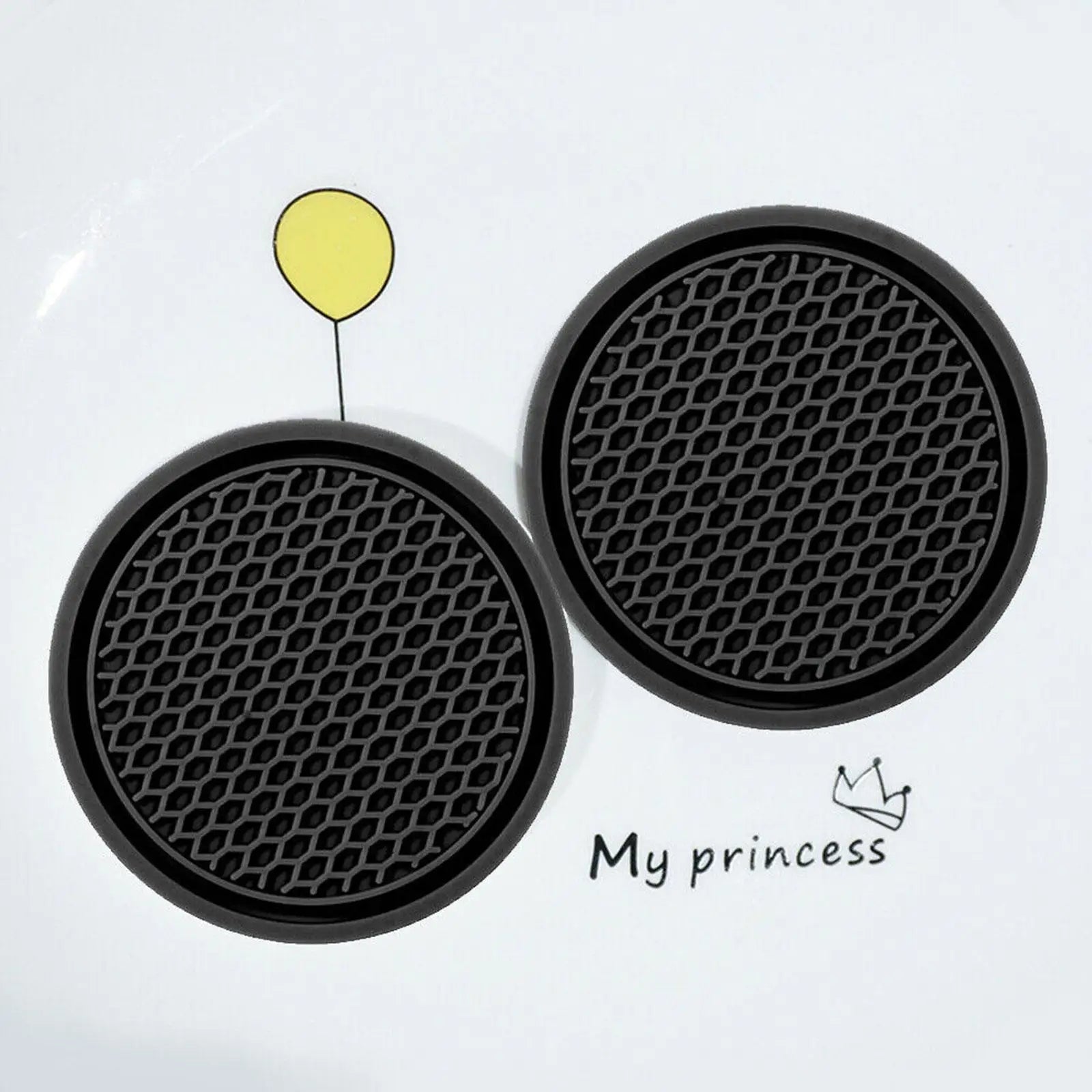 2-Pack Rhinestone Non-Slip Car Cup Holder Coasters – Diamond Silicone Cup Mat (2.77 in / 7 cm)