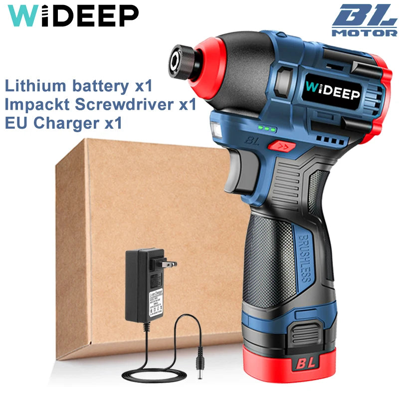 Brushless Cordless Impact Driver 16.8V 200 N·m (147.5 lb·ft) Electric Drill Screwdriver for Home DIY