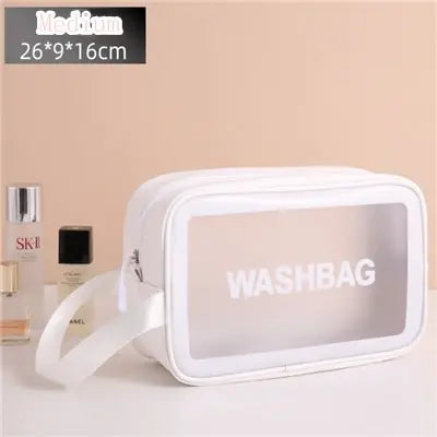 Large Transparent Waterproof Travel Makeup Bag – Clear Cosmetic Organizer 30 x 10 x 21 cm (11.8 x 3.9 x 8.3 in) Zipper Pouch for Women