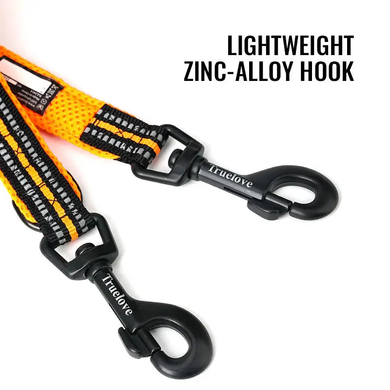 7-in-1 Adjustable Hands-Free Dog Leash - Reflective Multi-Function Double Lead for 2 Dogs (2.0 m / 6.6 ft, 2.5 m / 8.2 ft)