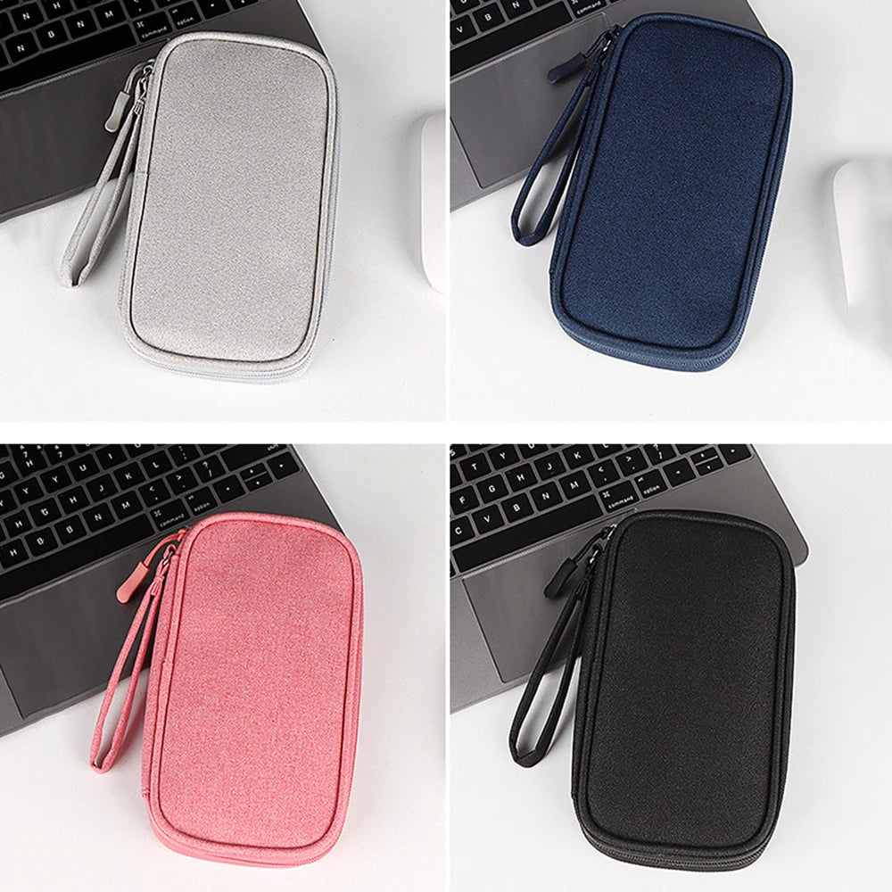 Portable Waterproof Cable Storage Bag - Travel Organizer Pouch for Power Bank, Earphones & Cables