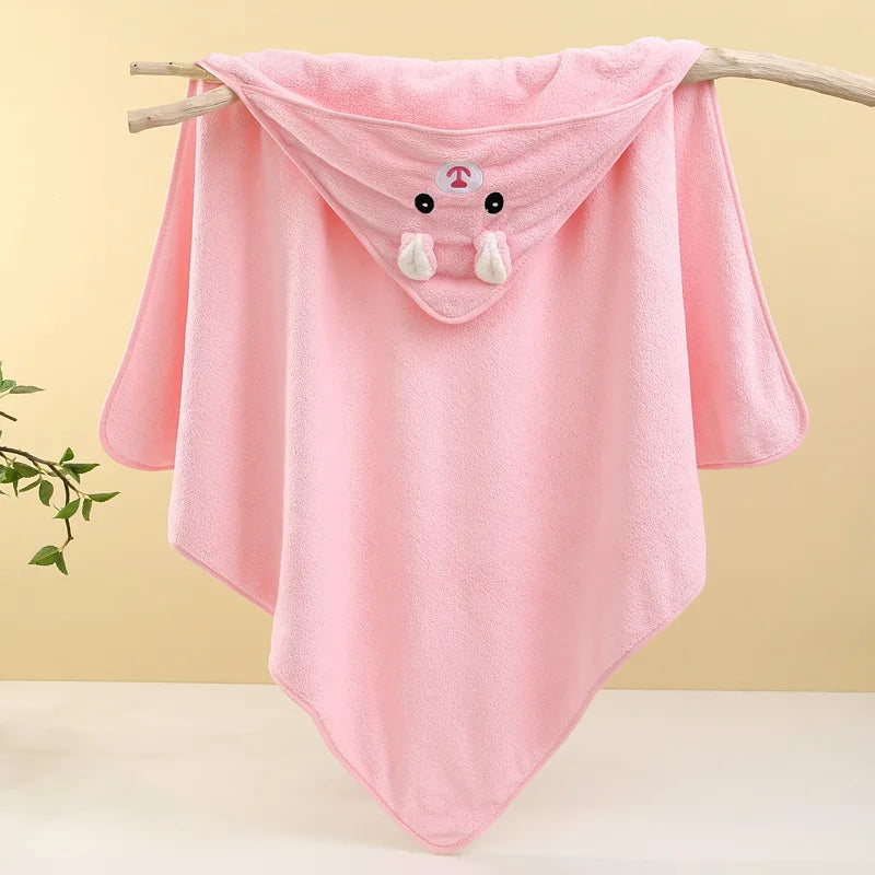 Toddler and Baby Hooded Towel Super Soft Coral Velvet Bathrobe Swaddle Wrap for Newborns and Kids