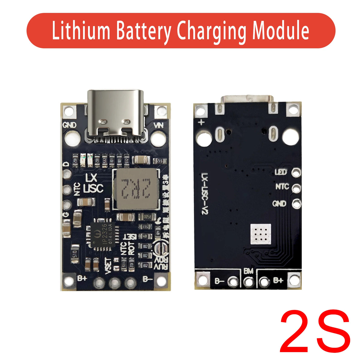 Type-C USB 2S/3S 15W Li-ion BMS Charging Module 8.4V/12.6V Balanced Fast Charge Boost Board for DIY Charger PCB