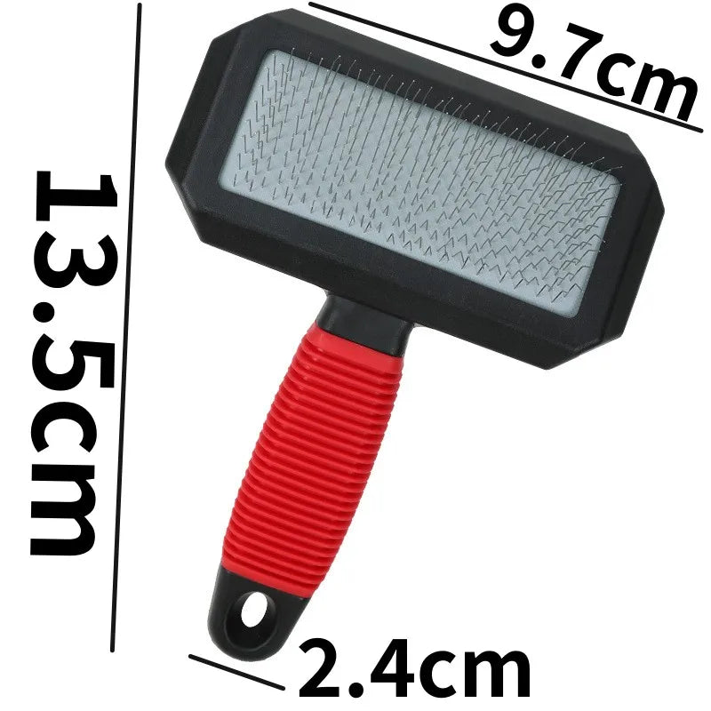 Stainless Steel Pet Grooming Brush for Dogs & Cats – Massage Hair Remover with Soft Handle