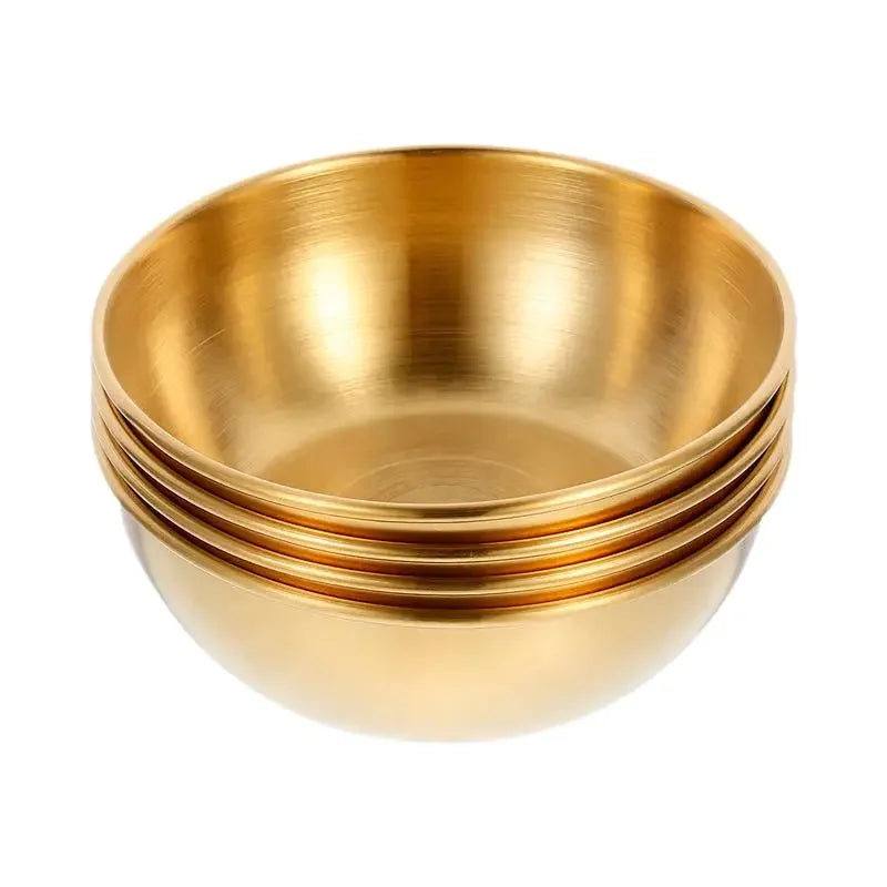 Stainless Steel Sauce & Appetizer Dishes Set — Gold or Silver Condiment Plates 8 x 8 x 3 cm (3.15 x 3.15 x 1.18 in)