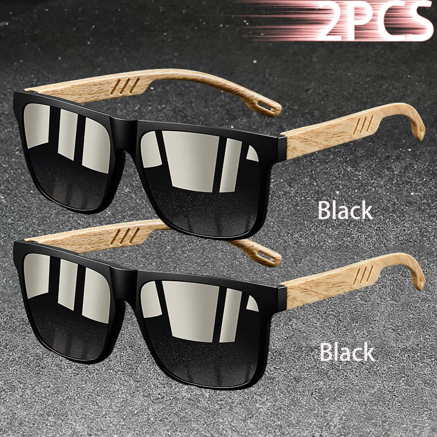 Vintage Square Frame Sunglasses for Men & Women - UV400 Mirror Lens Unisex Driving & Fishing Eyewear